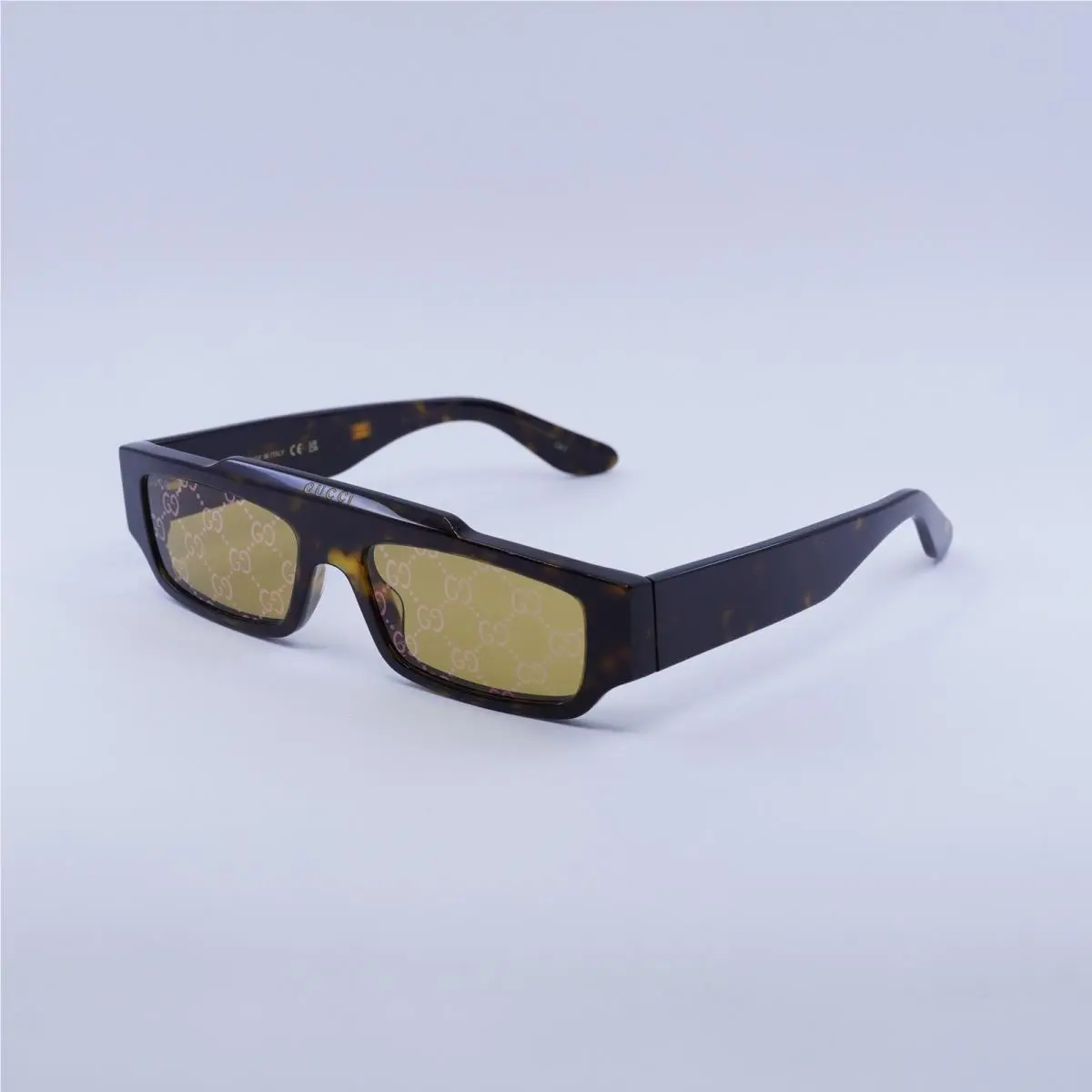 Gucci GG1592S 002 Shiny Dark Havana/yellow with GG Pattern Mirror