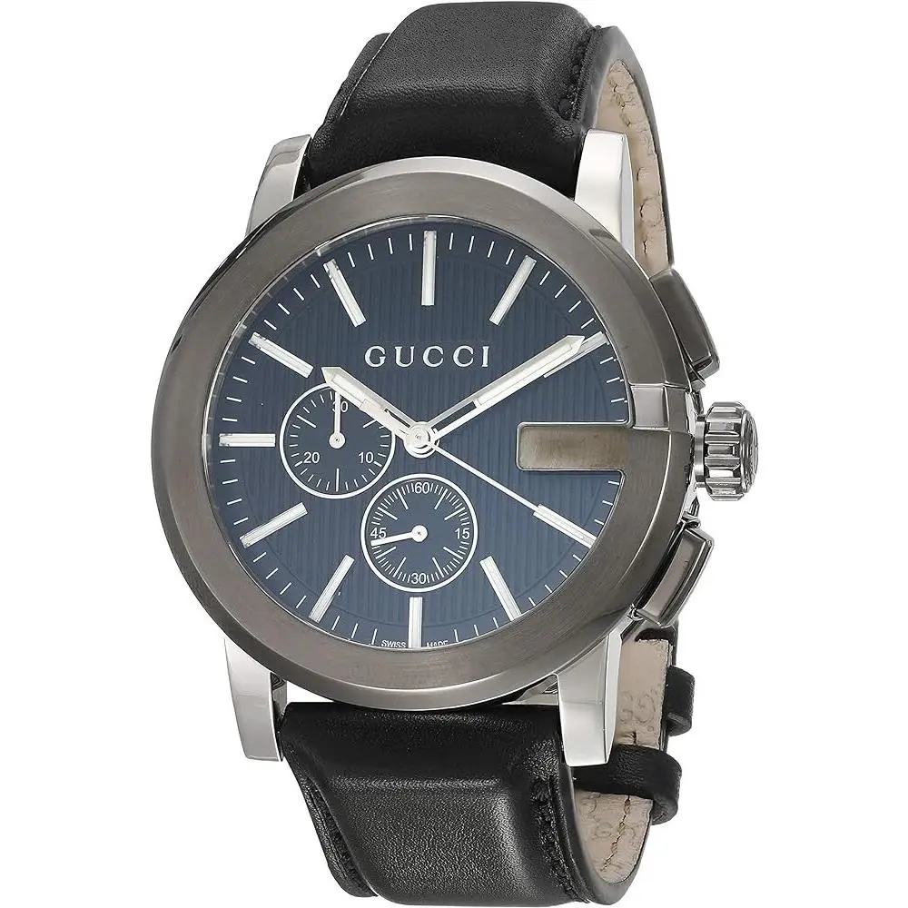 G-chrono Men`s Black Dial Chronograph Watch - YA101205 by Gucci