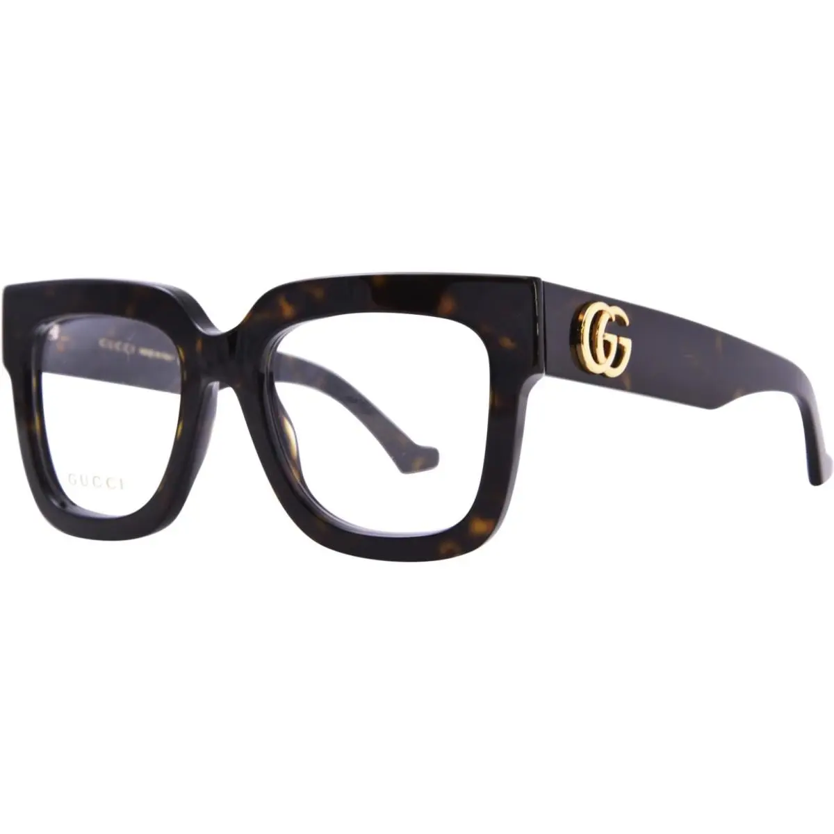 Gucci GG1549O 002 Eyeglasses Frame Women`s Havana Full Rim Rectangle Shape 52-mm