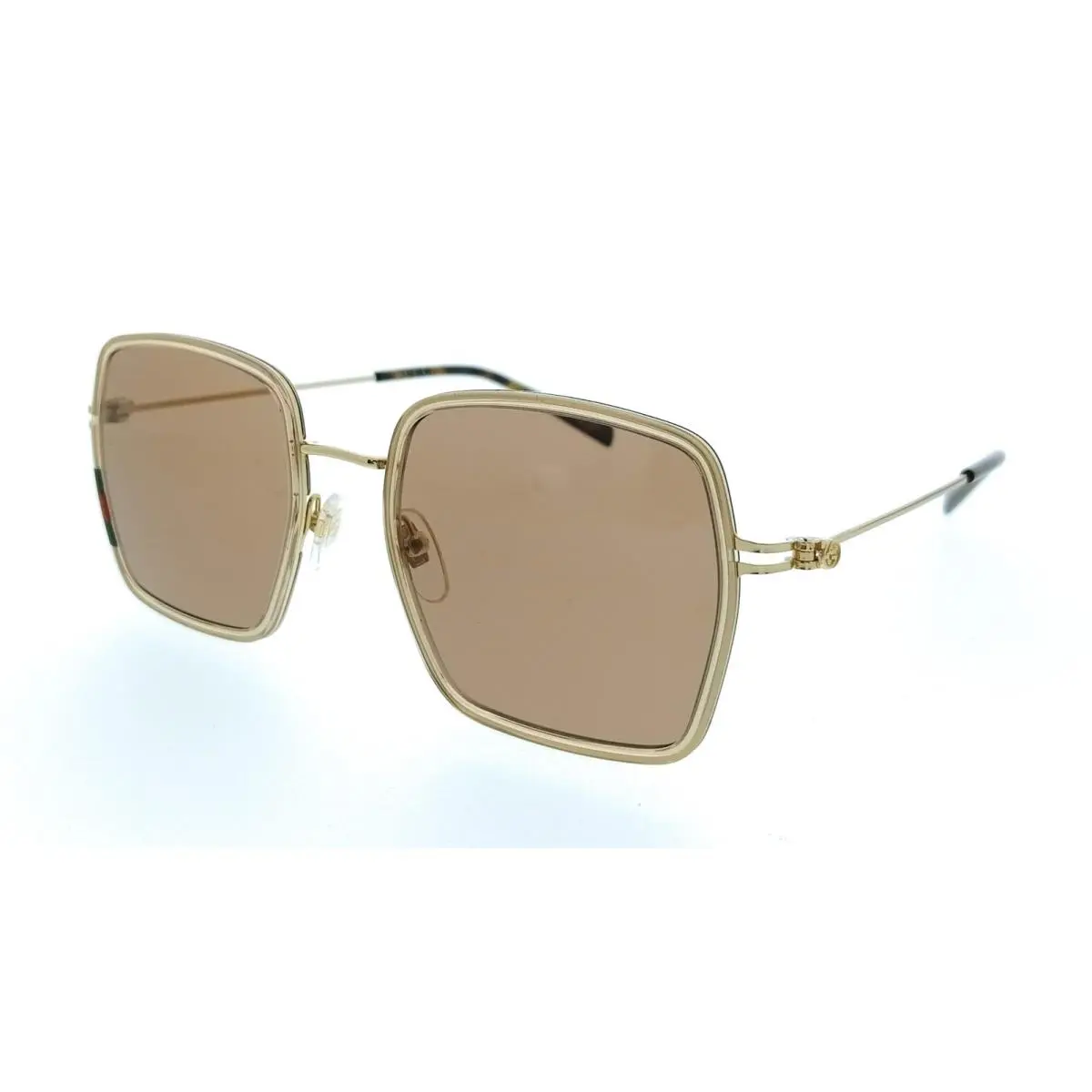 Gucci GG1848S-003 Gold Square Beige Rim Womens Sunglasses