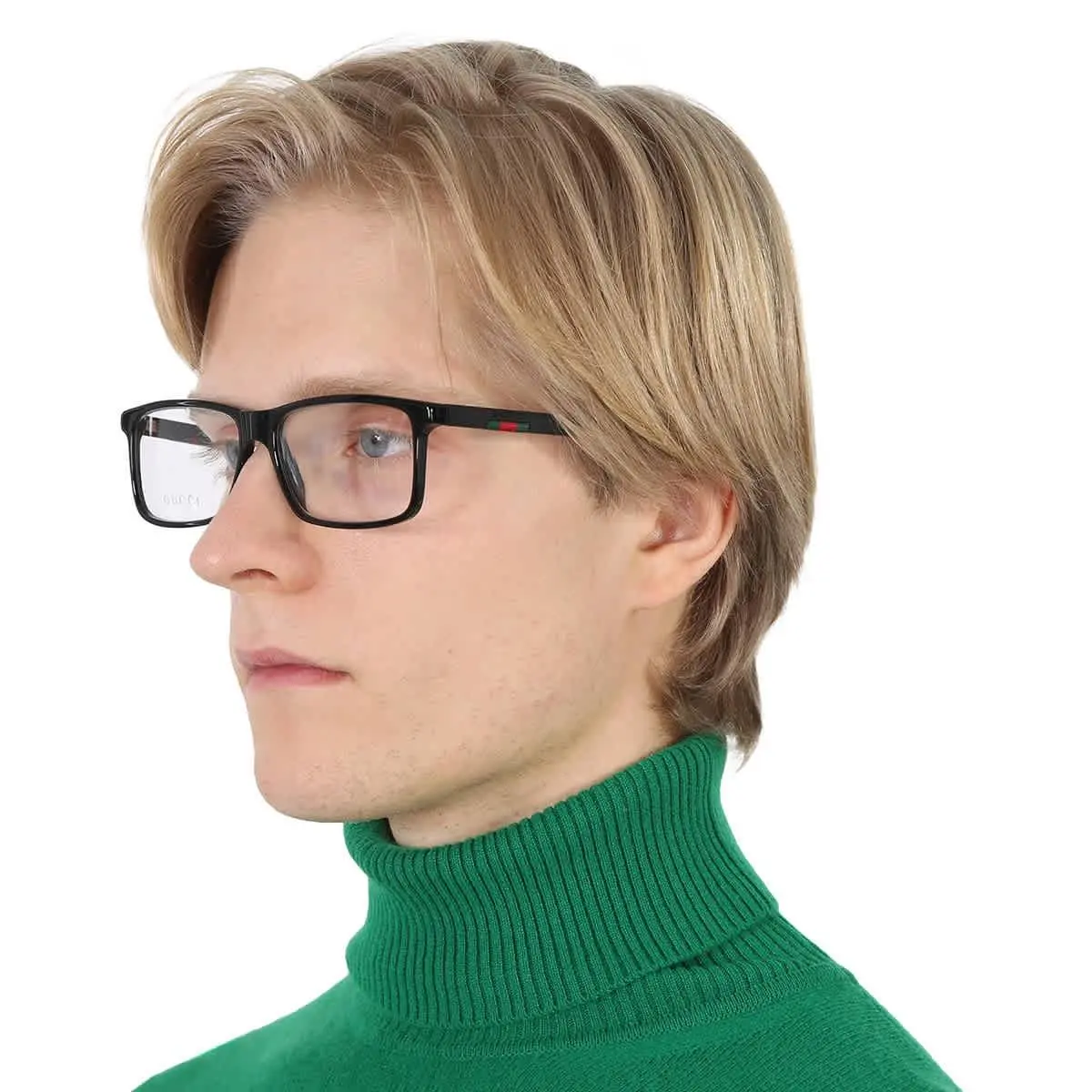 Gucci Demo Rectangular Men`s Eyeglasses GG0424O 005 58 GG0424O 005 58