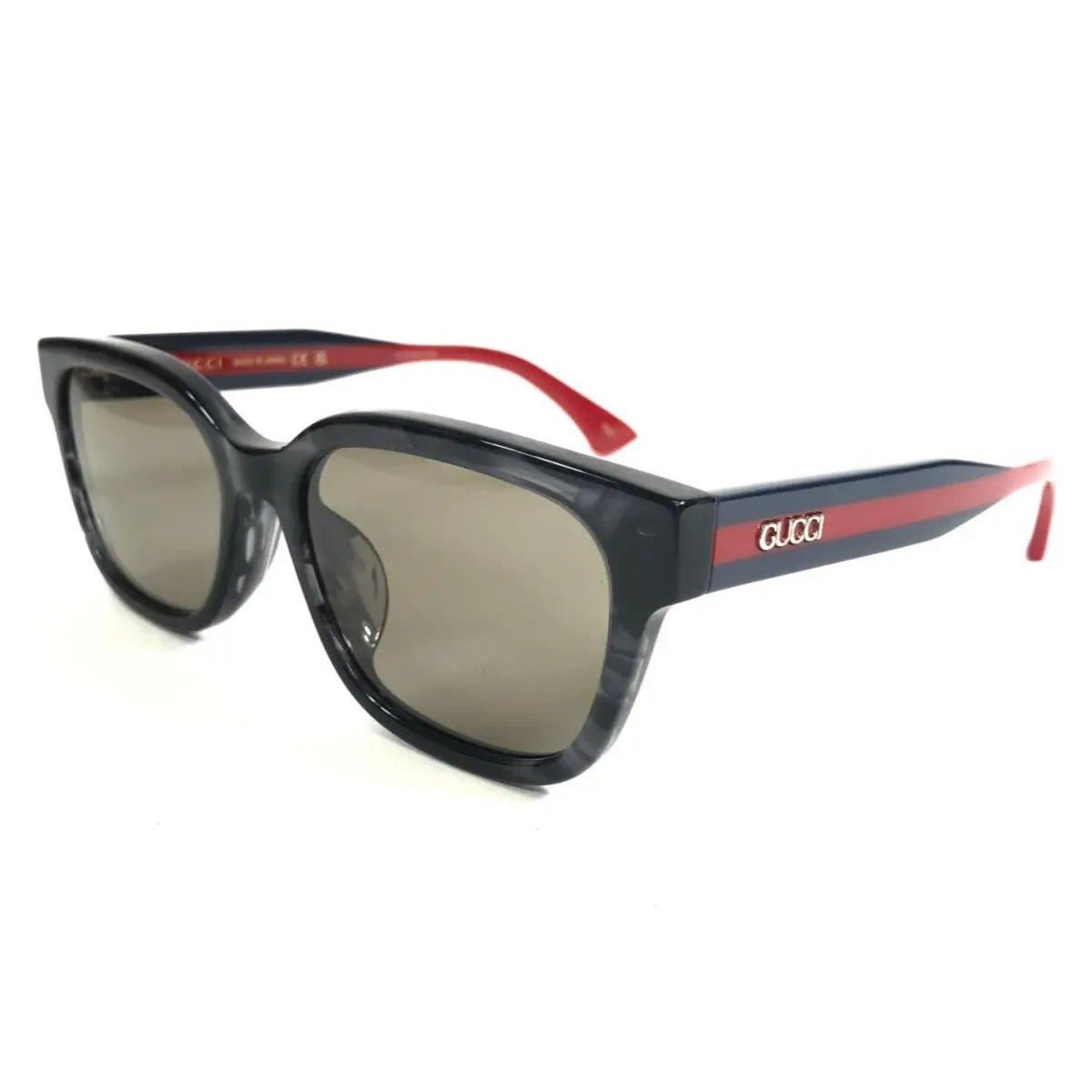 Sunglasses GG1872SK 004 Black Gray Smoke Blue Red Frames with Brown Lenses by Gucci
