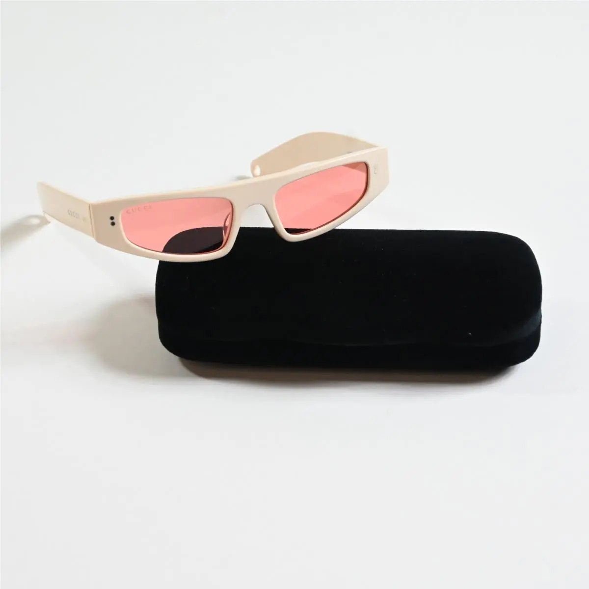 Gucci GG1634S 005 Womens Sunglasses Ivory/red 51mm