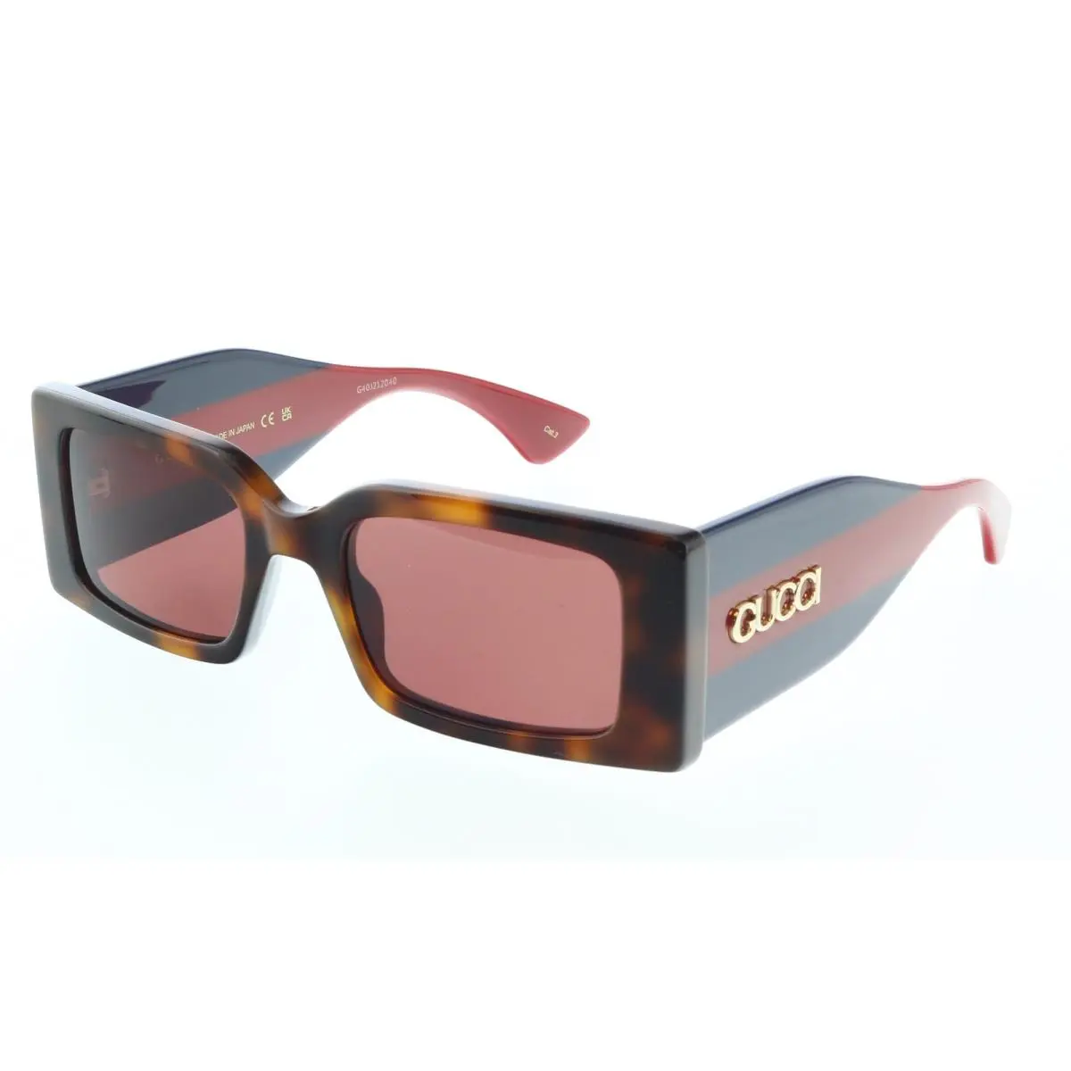Gucci GG1860S-002 Havana Blue Red Square Ladies Sunglasses
