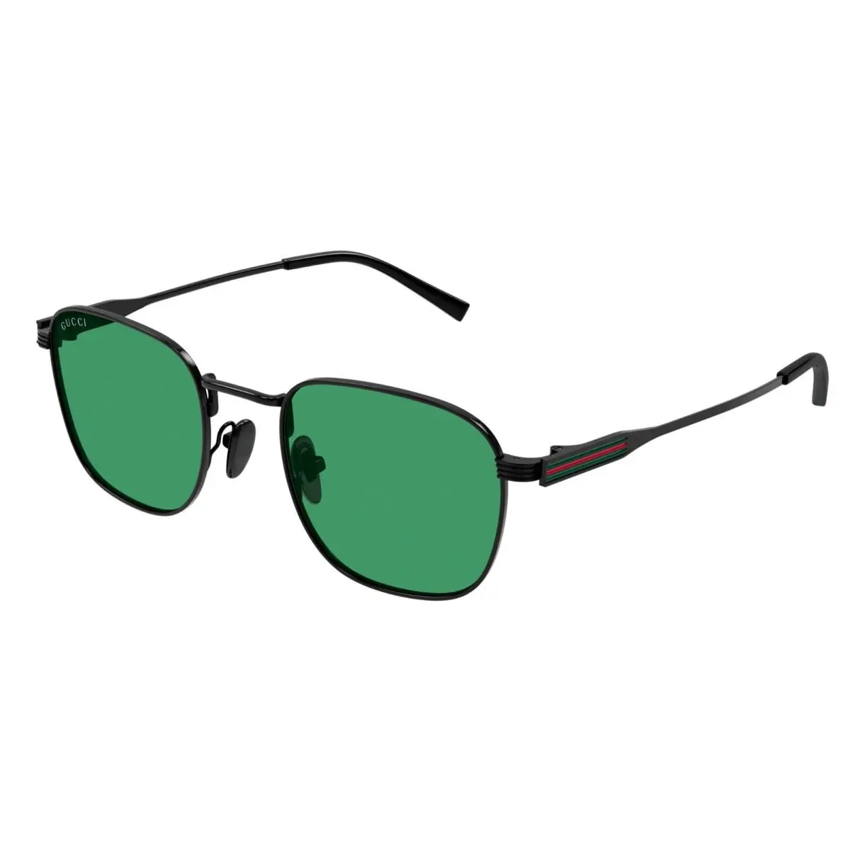 GG1876S 004 Black Black Green 50 mm Round Oval Panthos Men`s Sunglasses by Gucci