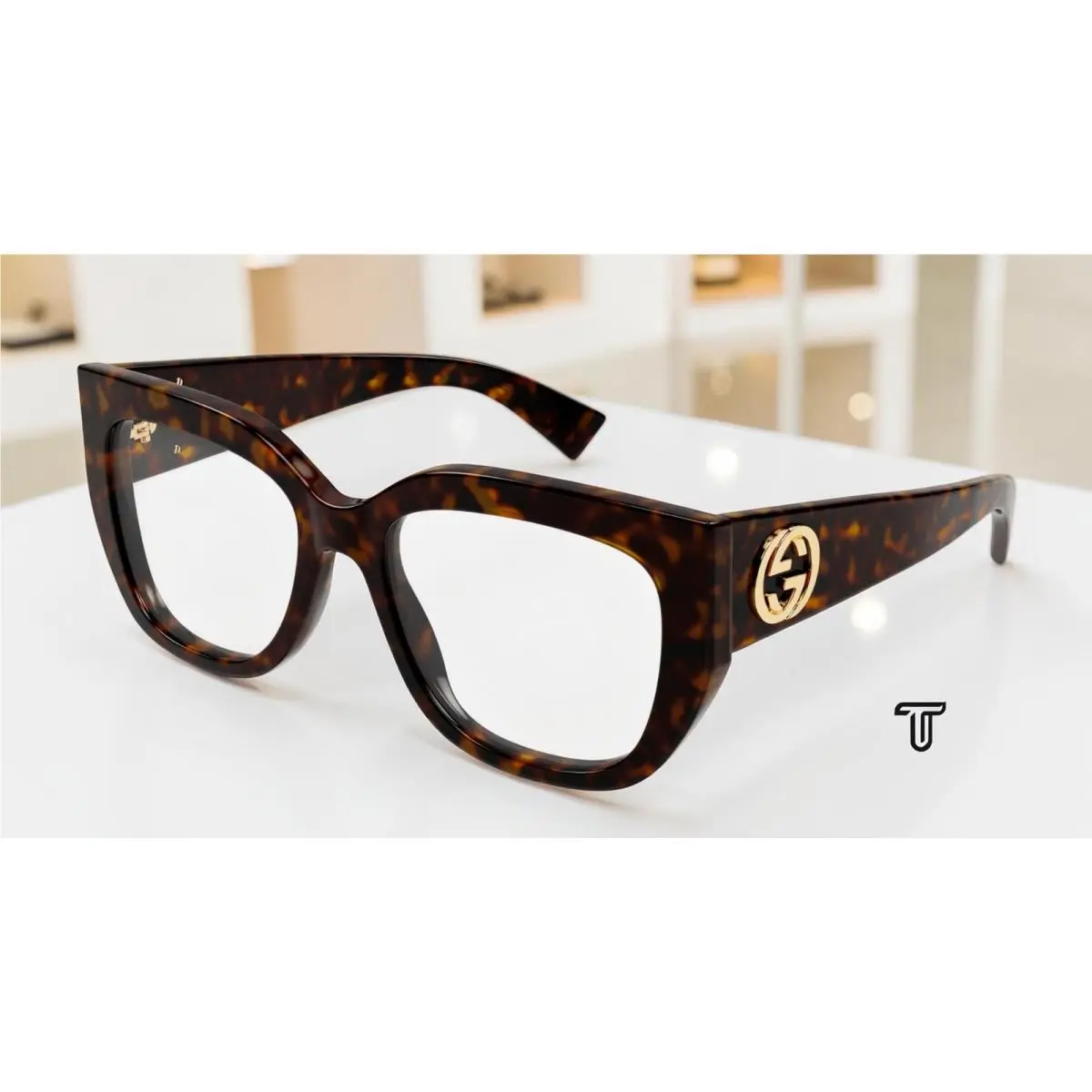 GG1846O 002 Butterfly Havana Demo Lens 54 mm Women`s Eyeglasses by Gucci