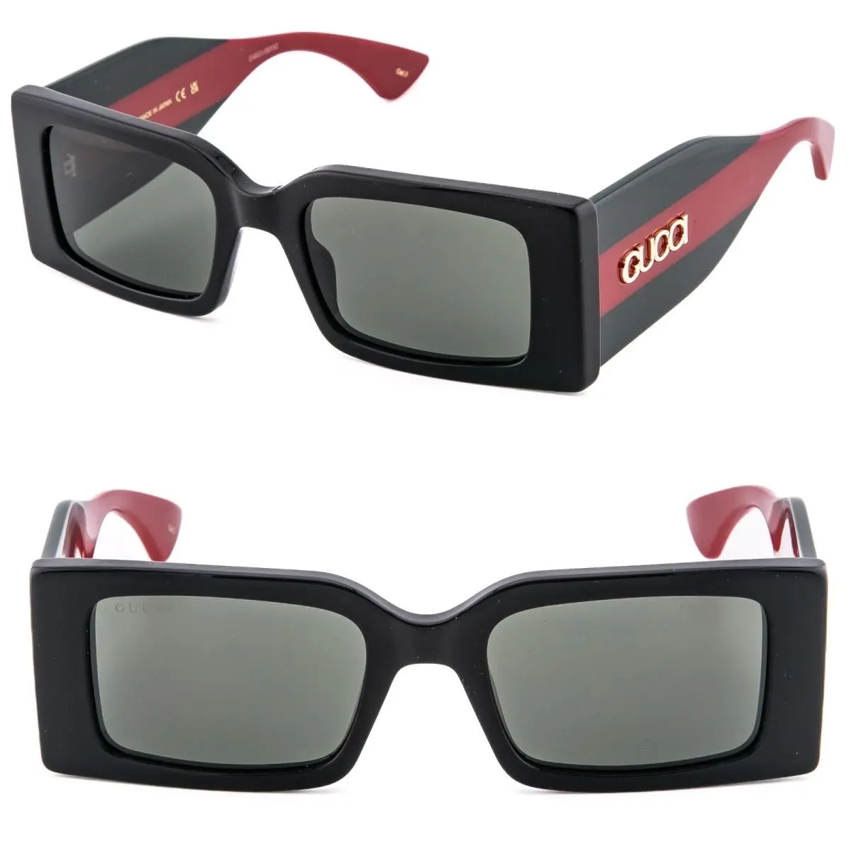 Gg1860S 1860 Black Green Web Stripe Classic Logo Sunglasses 001 by Gucci
