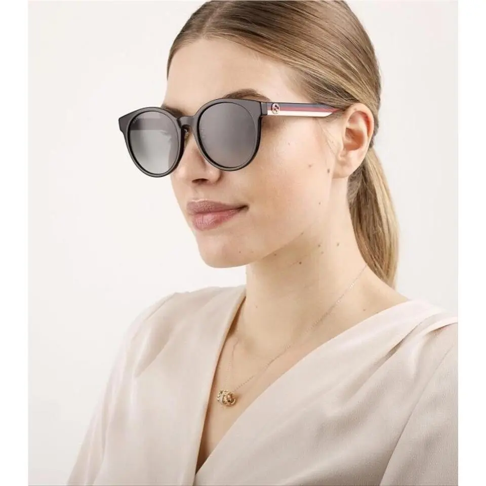 Women Sunglasses Black Grey Gradient Round GG0416SK 001 by Gucci