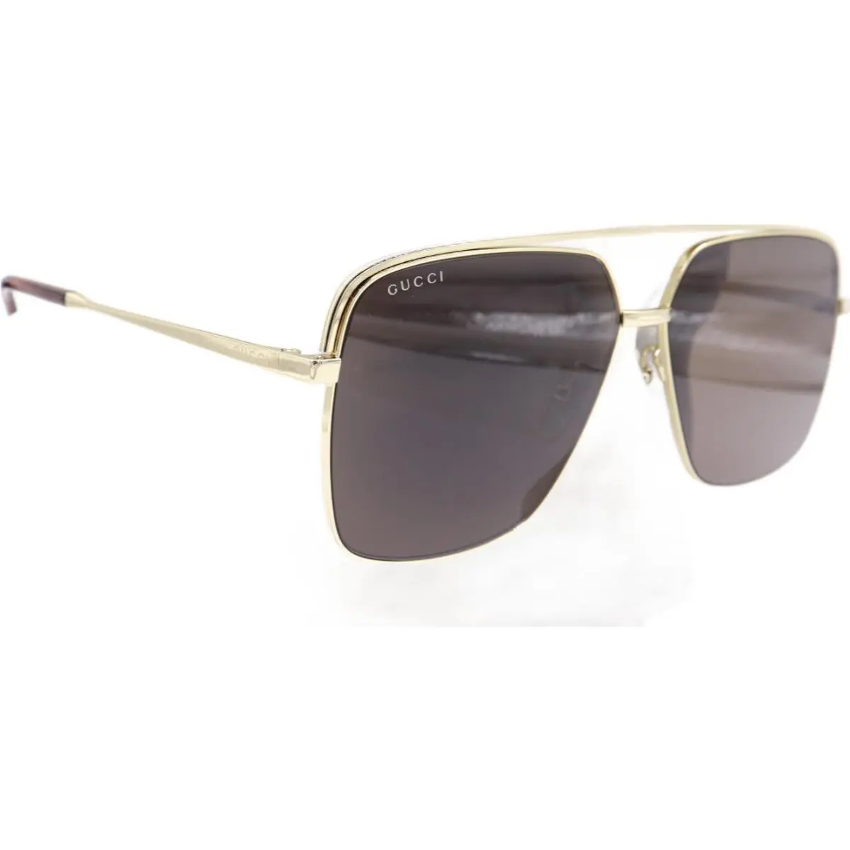 Gucci Oversized Aviator Unisex Gold Brown Sunglasses GG1099SA 003 61