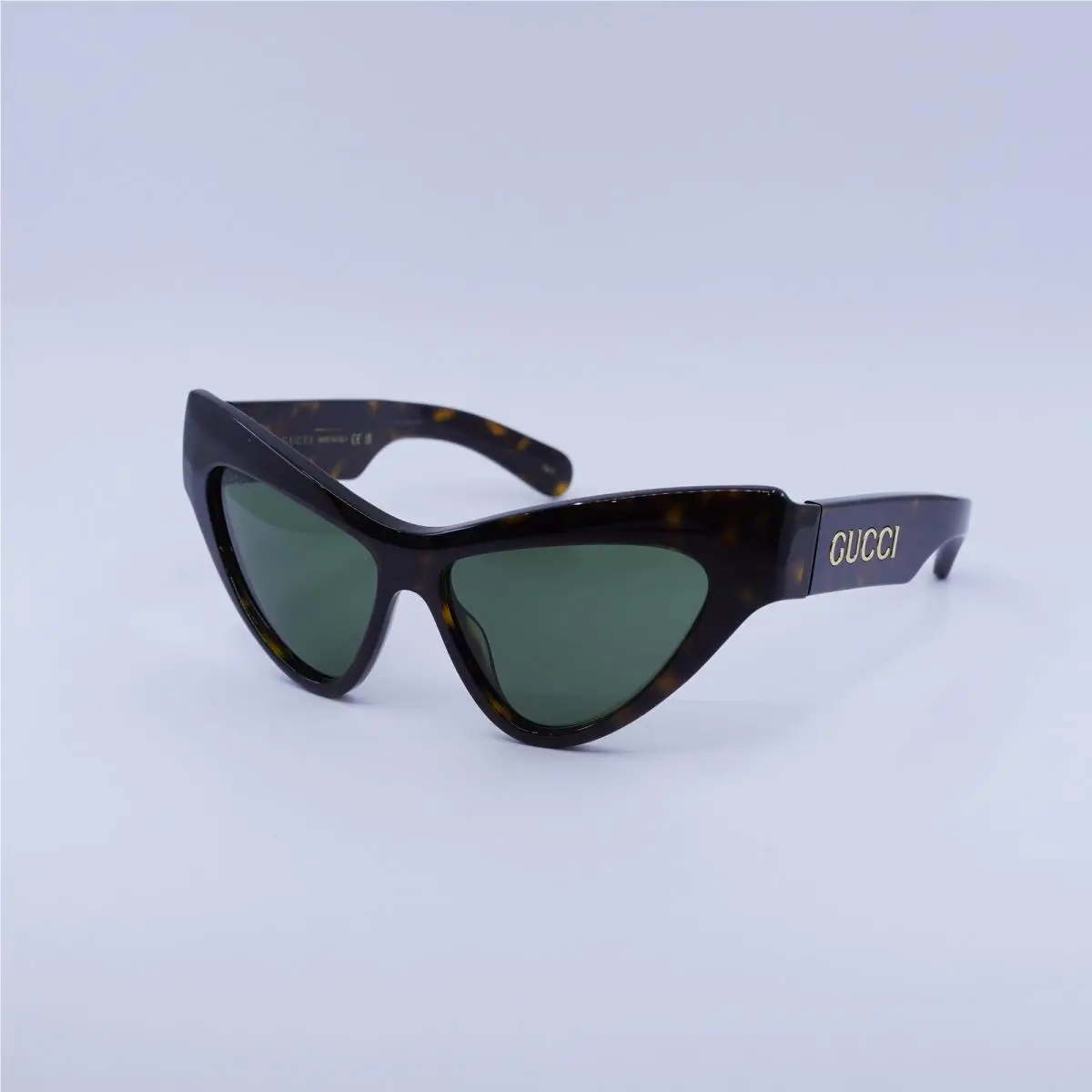 Gucci GG1294S 004 Dark Havana/green 57-14-130 Sunglasses