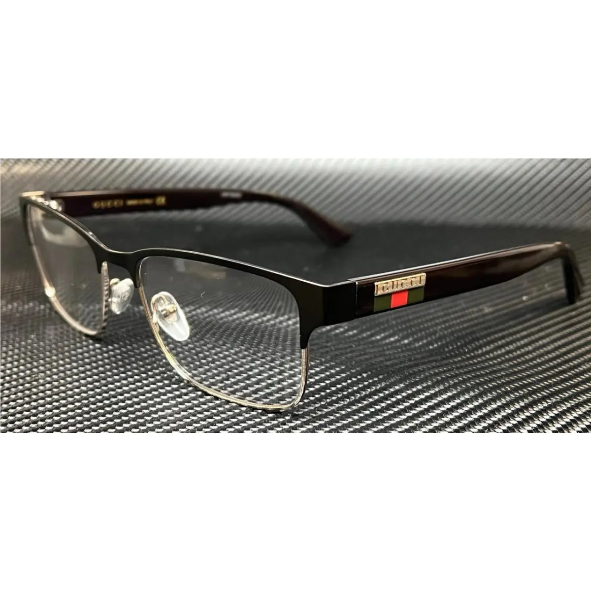Gucci GG0750O 001 Black Rectangle Square Men`s 56 mm Eyeglasses