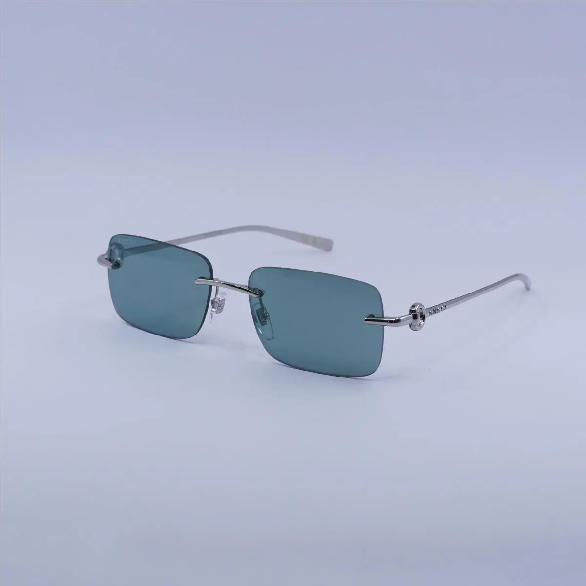 Gucci GG1703S 002 Silver/green with Silver Mirror 55-17-140 Sunglasses
