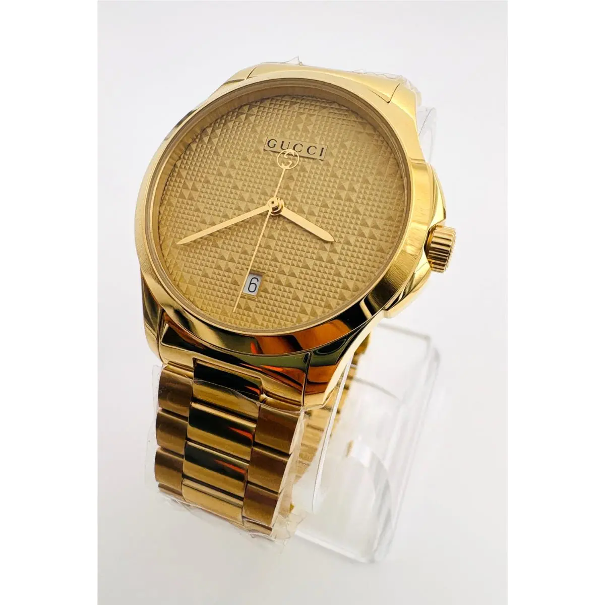 Gucci G-timeless Gold Tone 38mm Men`s Quartz Watch YA126461