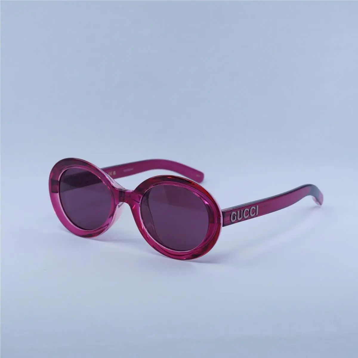 GG1722SA 004 Shiny Transparent Dark Cyclamen/burgundy 53-23-145 by Gucci