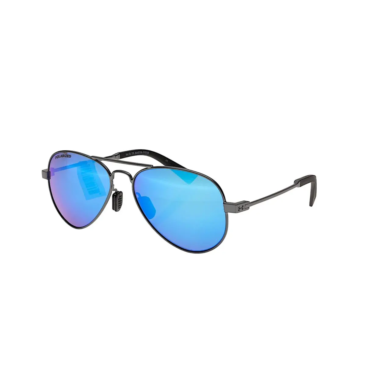 Under Armour R3058 Black/blue Mirror Getaway Pilot Polarized Sunglasses 56 mm - Frame: Black, Lens: Blue