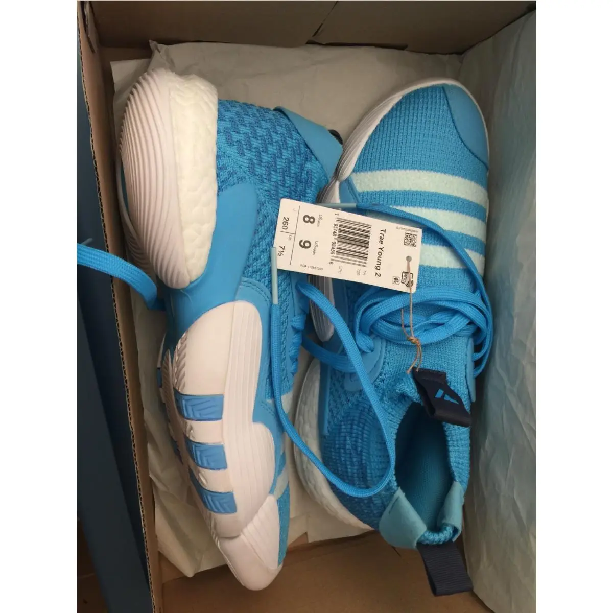 Adidas Trae Young 2 Sky Blue Wht Shoes H06479 Basketball U.s Size Mens 8 Women 9