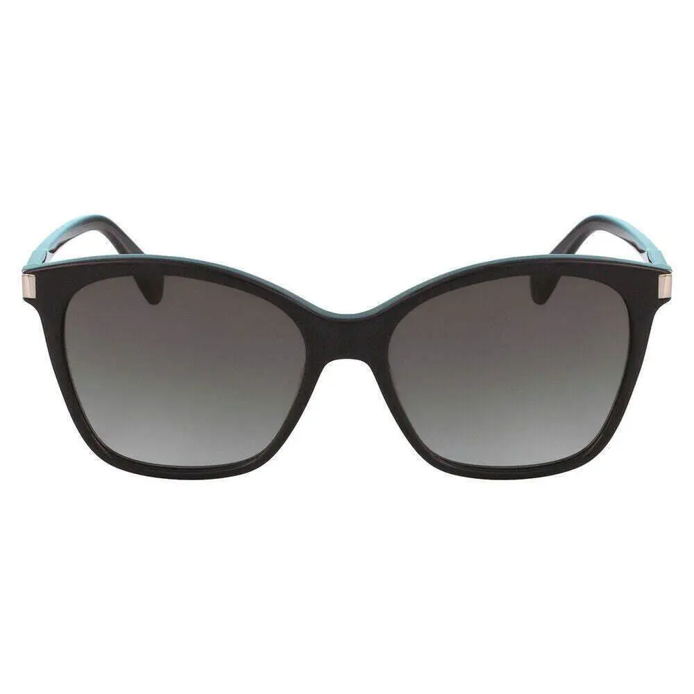 Longchamp Women`s Rectangular Sunglasses W Tag - Frame: Black, Lens: Gray
