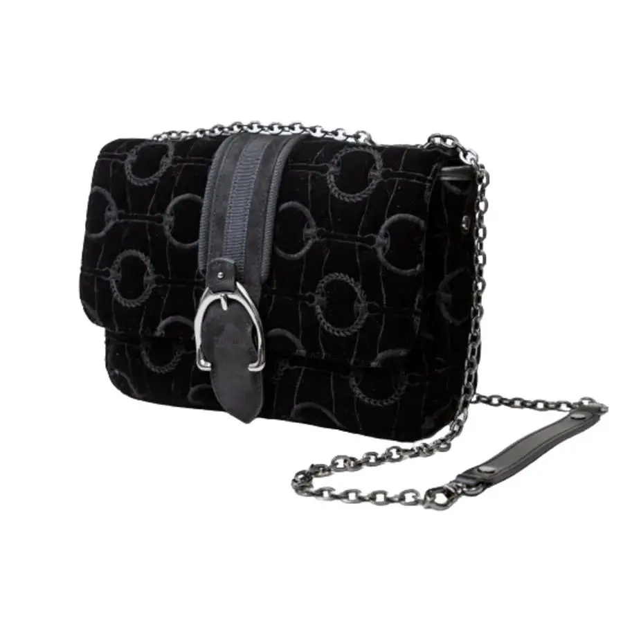 Amazone Black Velour Women`s Crossbody Bag L1357674001 by Longchamp