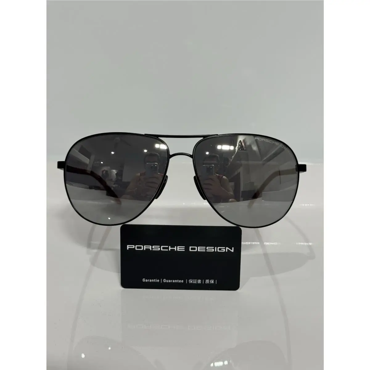 Porsche Design P8651 A Black Aviator Carbonfiber Flash Mirror Sunglasses