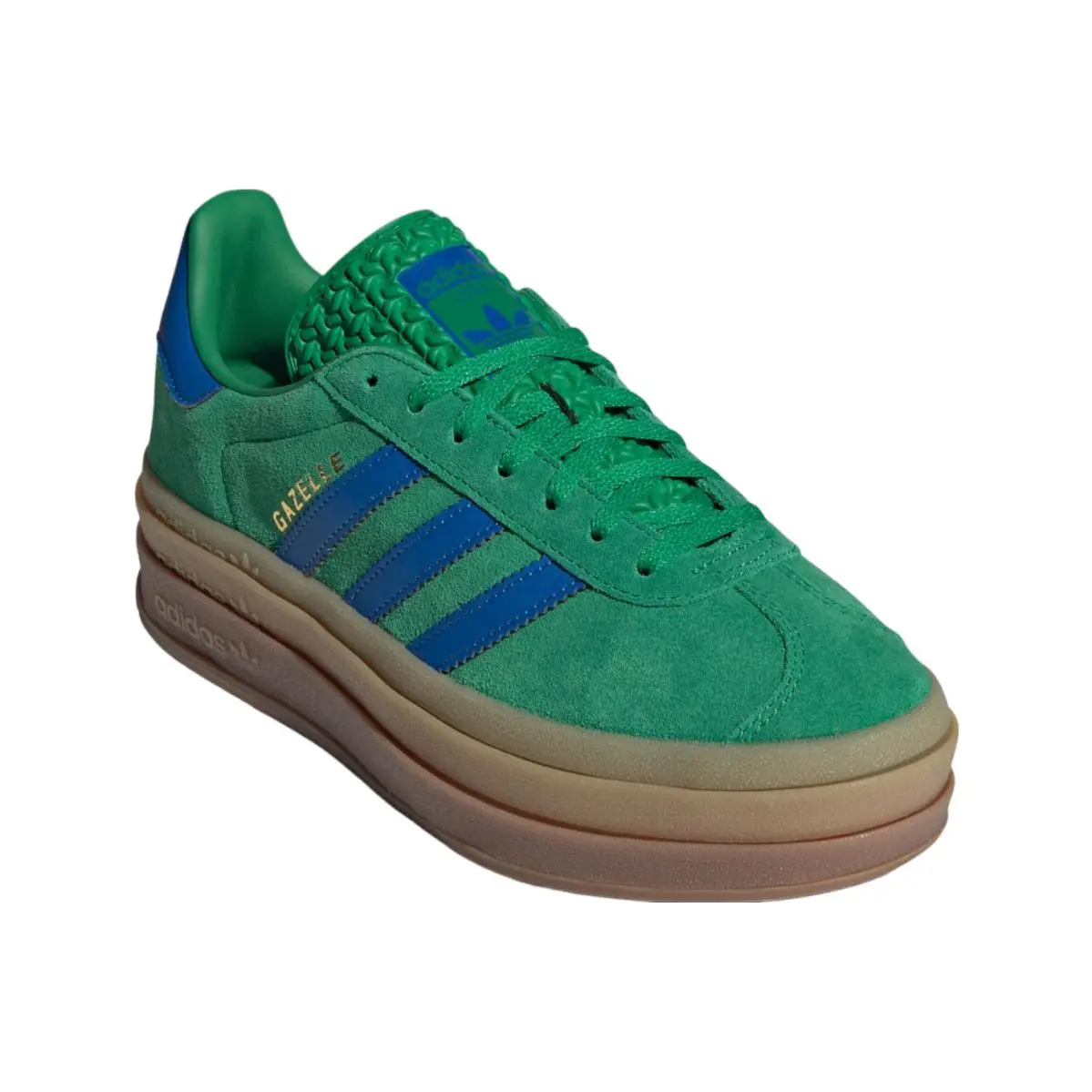 Adidas Gazelle Bold Low Platform Sneakers Women Shoes Green/blue/gum Size 7 - Green Blue Gum - IE1370