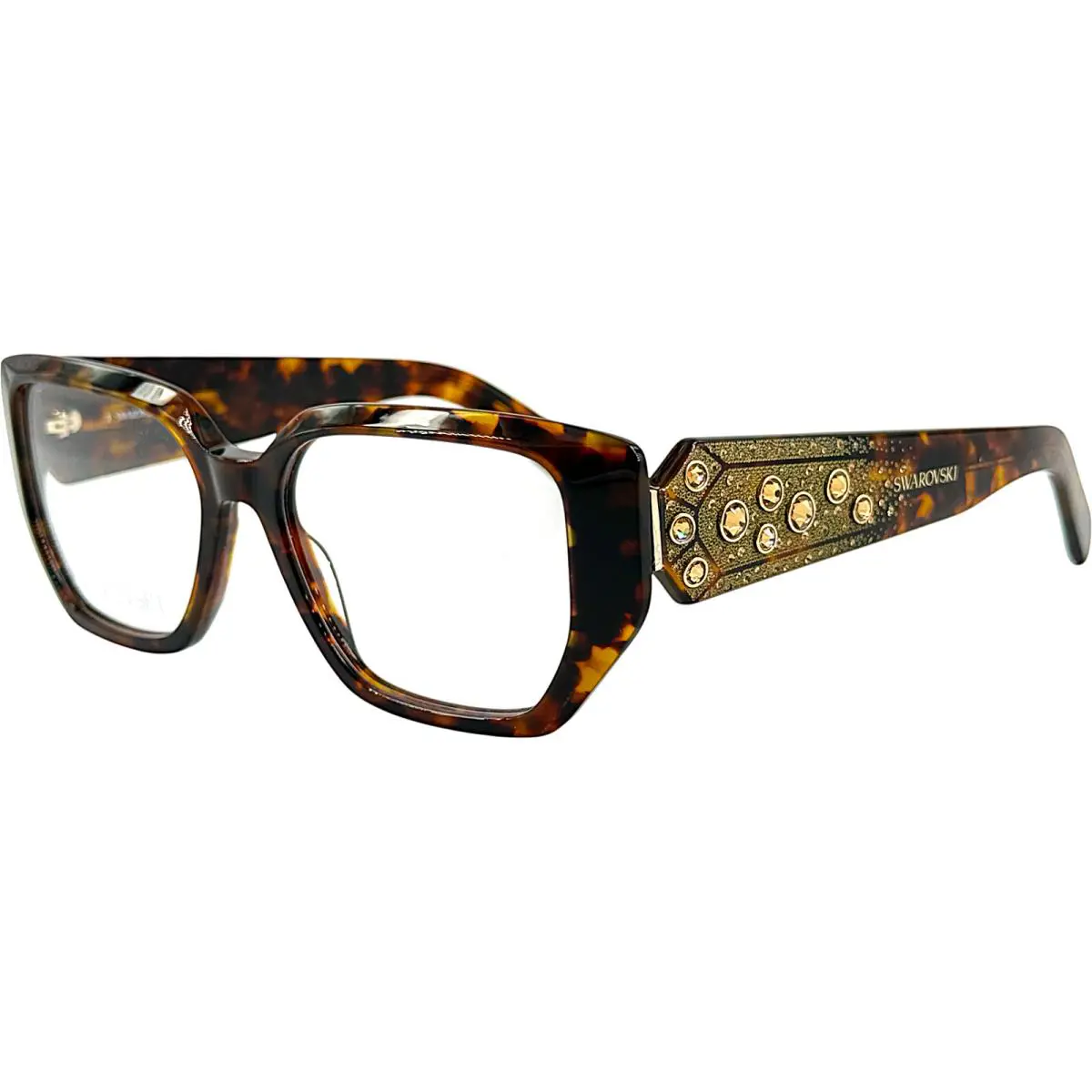 Swarovski SK5467 Womens Plastic Eyeglass Frame 052 Dark Havana 52-16