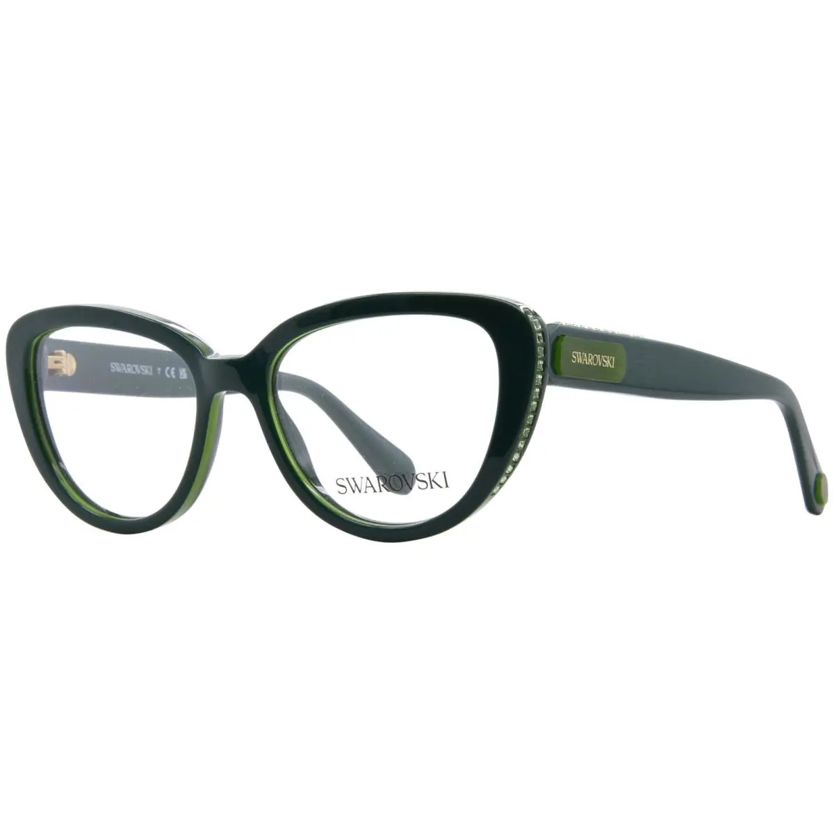 Swarovski SK2014 1017 Eyeglasses Women`s Green Full Rim Cat Eye 52mm