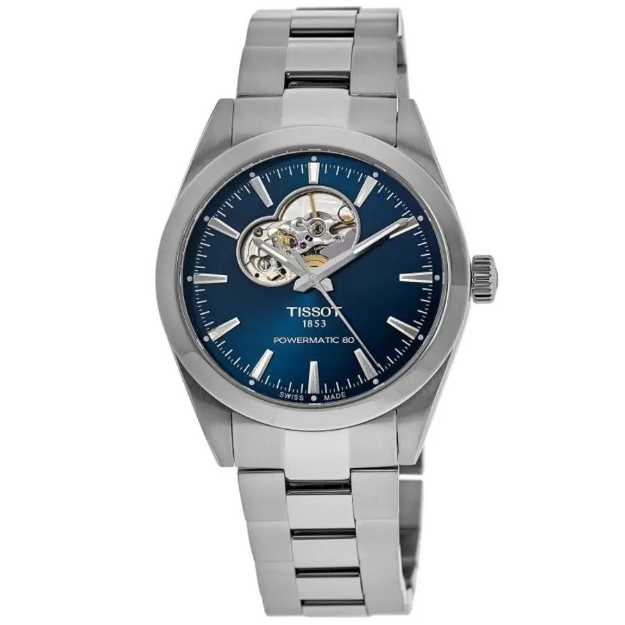 Tissot Gentleman Powermatic 80 Blue Dial Men`s Watch T127.407.11.041.01 - Blue / Silver, Face: Blue, Dial: Blue