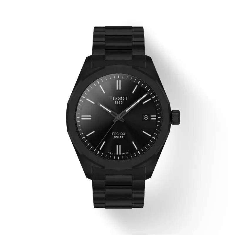 Tissot Prc 100 Solar Quartz 39mm Black Stainless Steel Watch T1514223305100