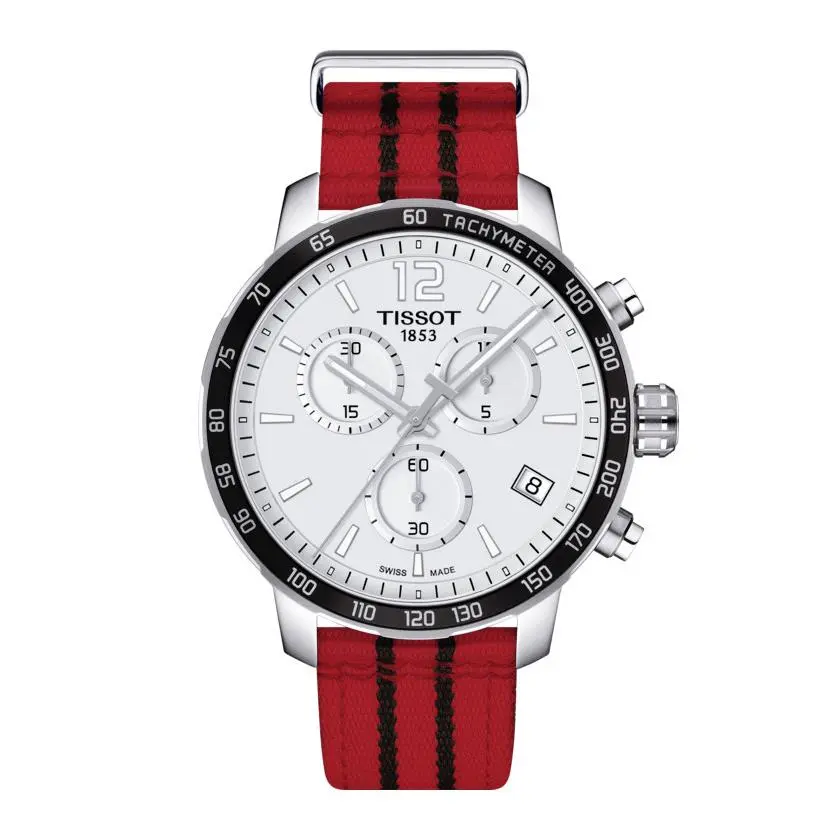 Tissot Quickster Chronograph Nba Chicago Bulls Men`s Watch T0954171703704 - Face: White