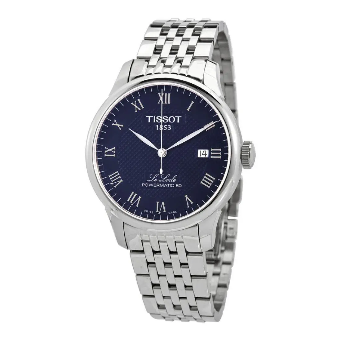 Tissot Le Locle Powermatic 80 Men`s Blue Dial Automatic Watch T006.407.11.043.00 - Face: Blue, Dial: Blue, Band: Silver