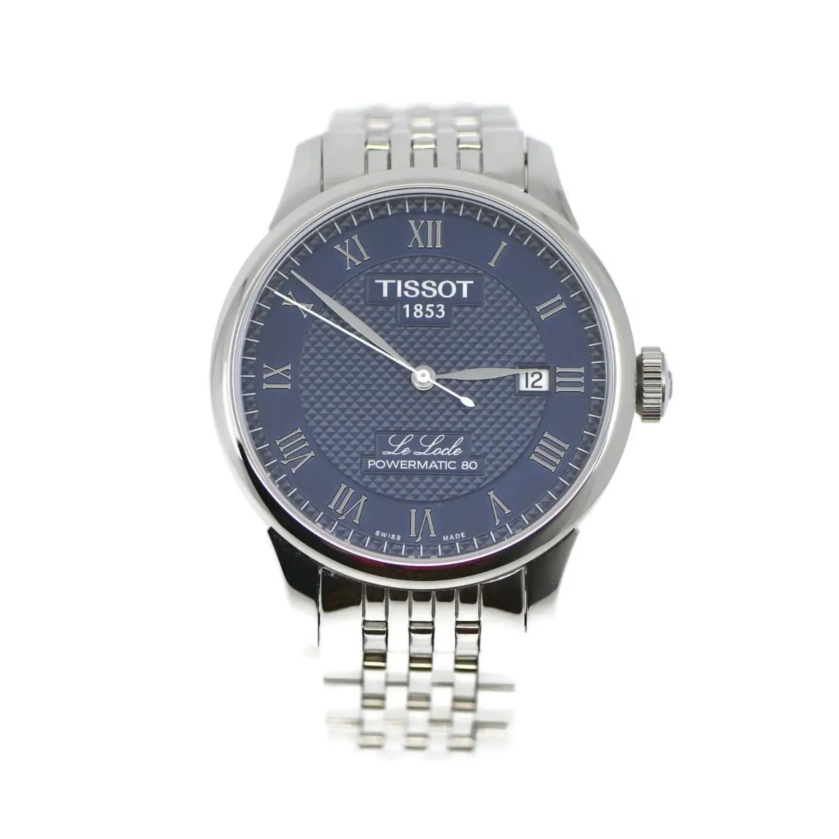 Tissot Le Locle Stainless Steel Watch T006.407.11.043.00 - Dial: Blue, Band: Silver, Bezel: Silver