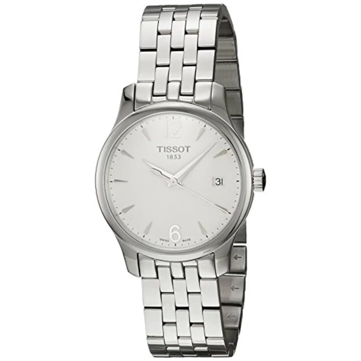 Tissot Traditional T063.210.11.037.00 Silver Dial Women`s Quartz Watch - Dial: Silver, Band: Silver