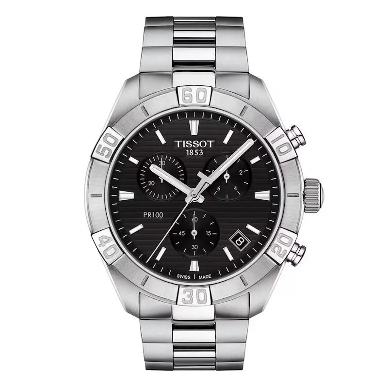 PR 100 Sport Gent Chronograph Black Dial Steel Men`s Watch T1016171105100 by Tissot