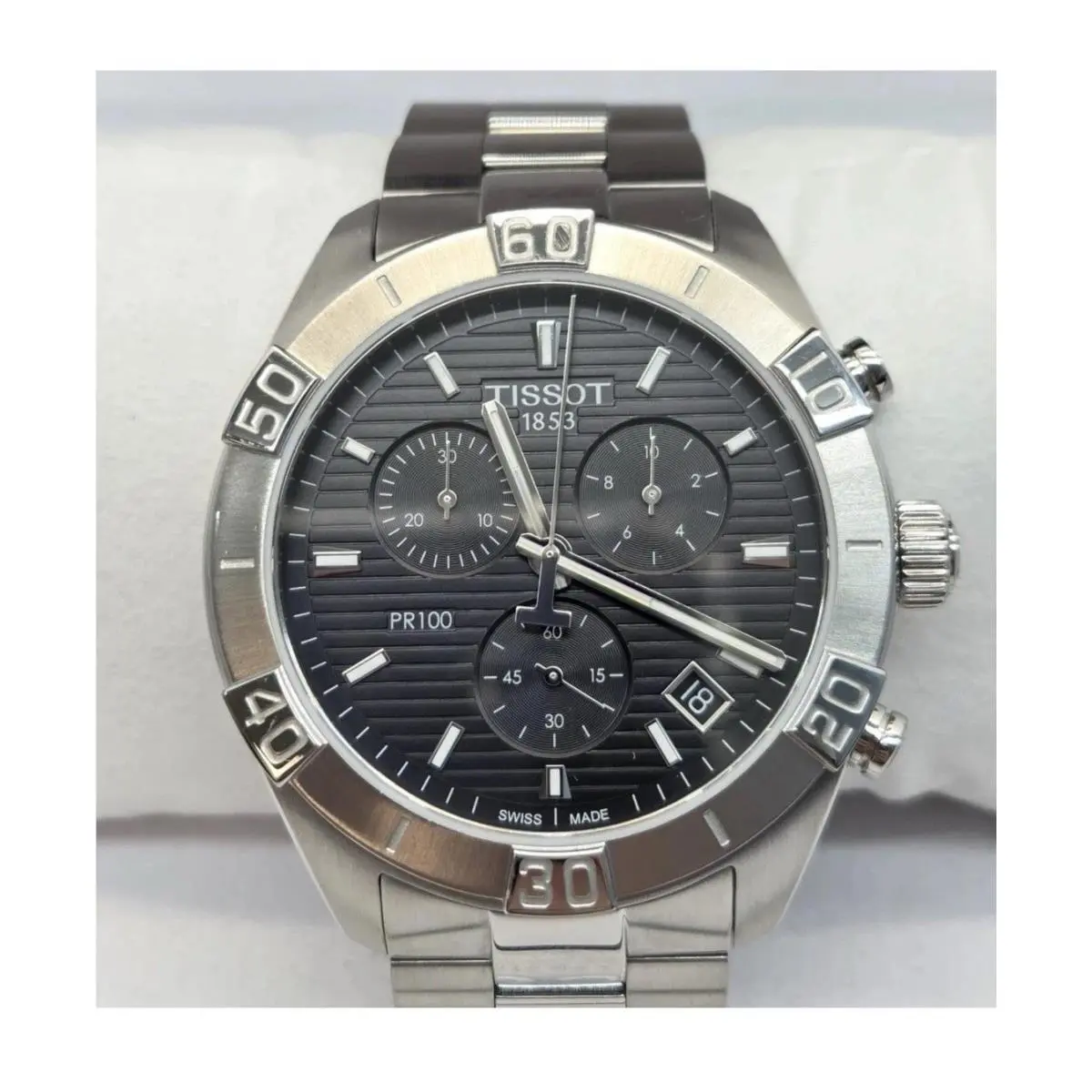 Tissot Men`s Watch PR100 Swiss Quartz Chronograph 44mm Black Dial T1016171605100