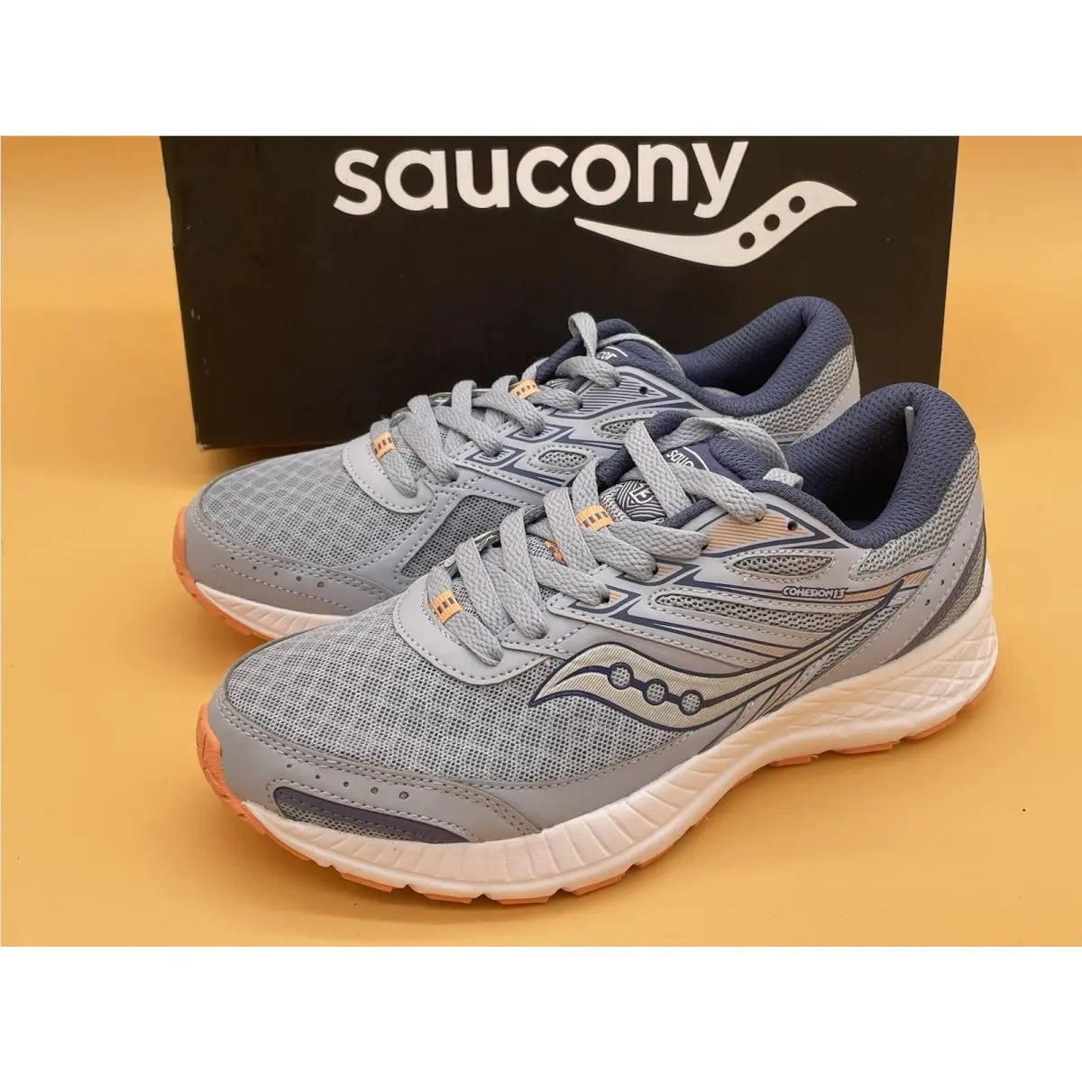 Size 7.5 M Saucony Women’s Cohesion 13 Running Shoes Blue Most Melon Medium