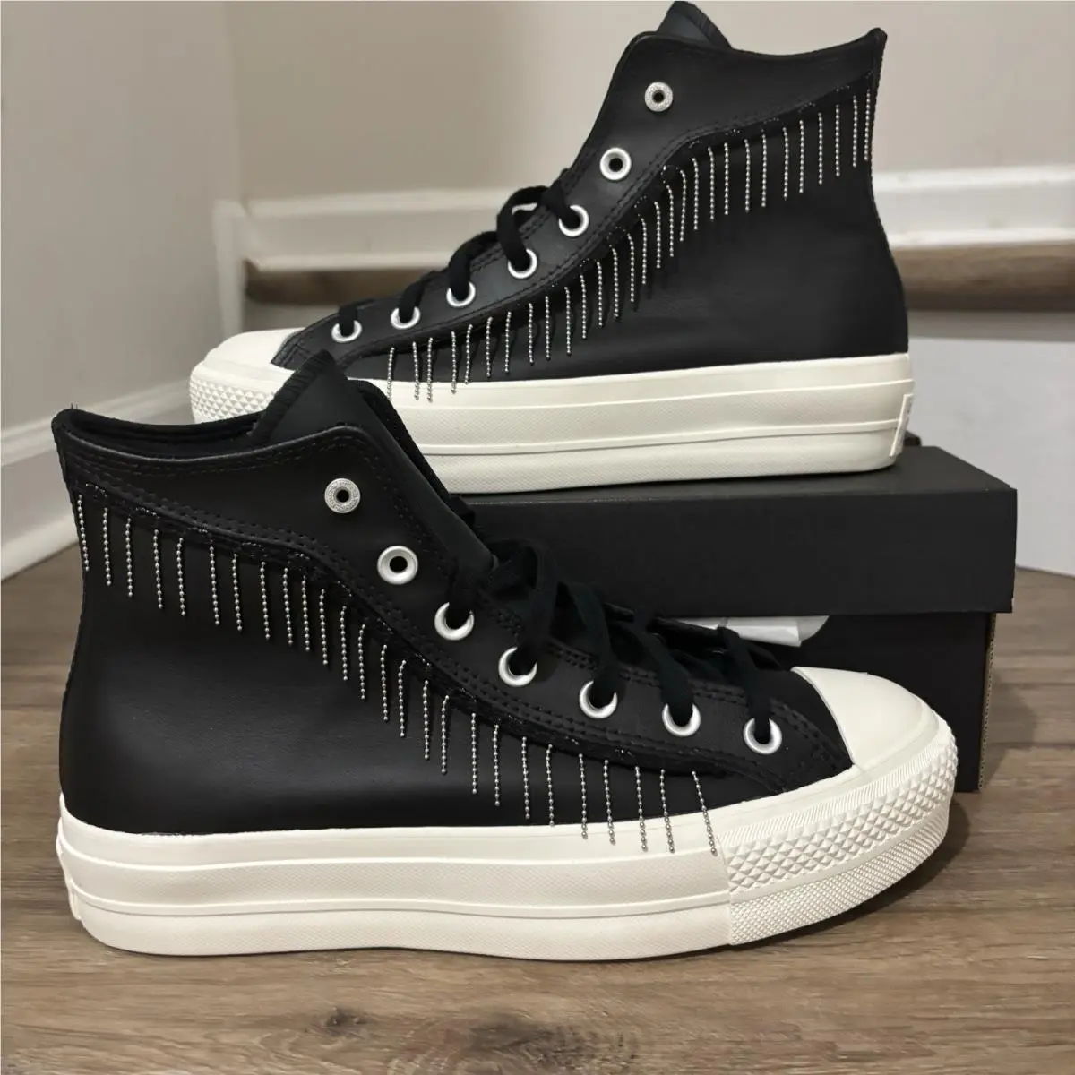 Converse Chuck Taylor All Star Platform Western Glam Women Shoes Black A15473C - Black