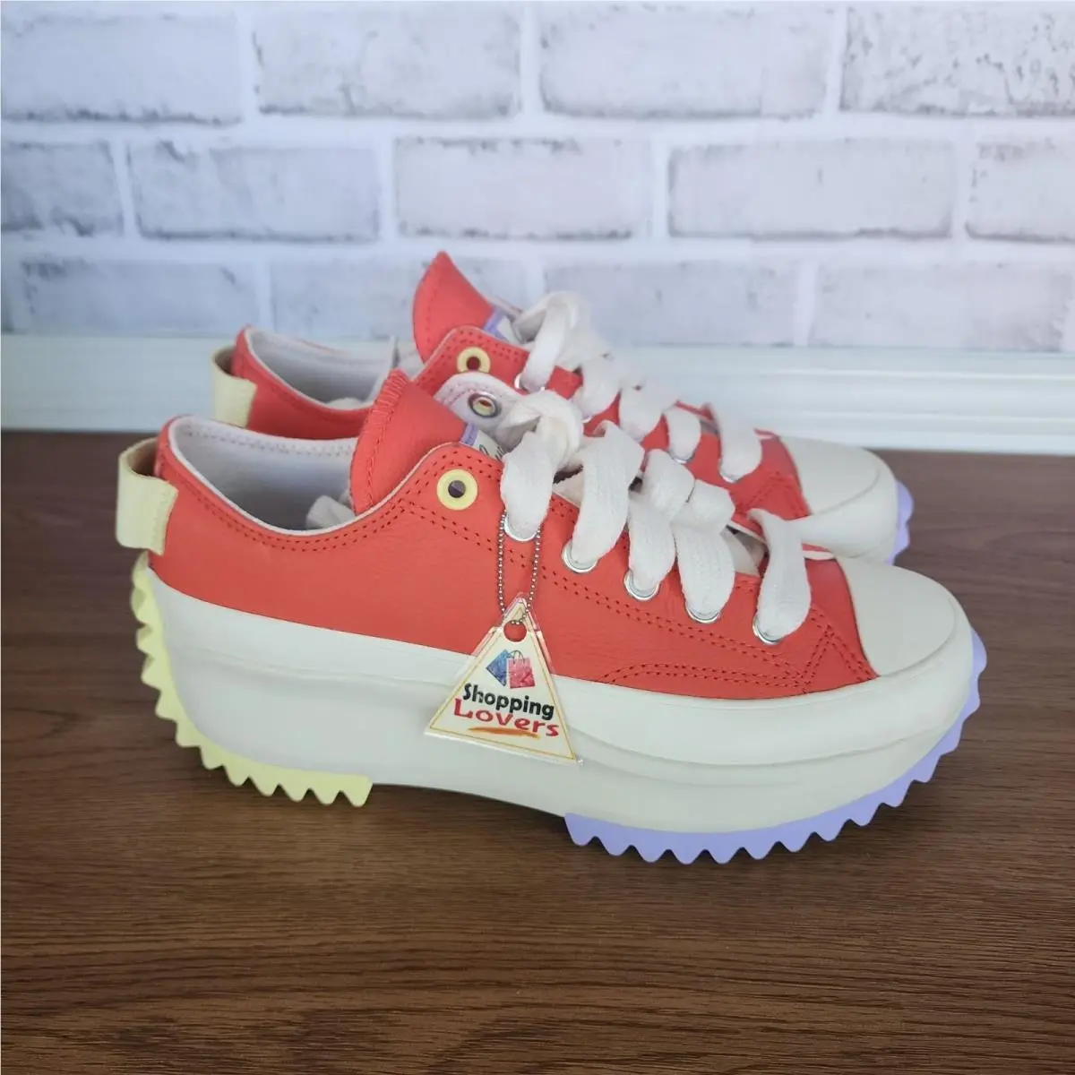 Converse Run Star Hike Platform Color Pop Leather 5 Men`s Shoes Orange A16289C
