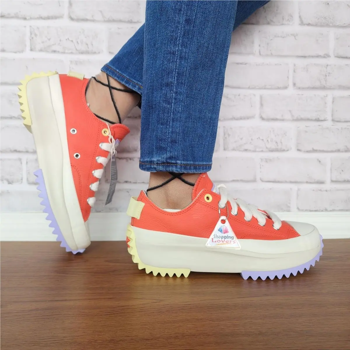 Run Star Hike Platform Color Pop Sz 6.5 Women`s Shoes Orange A16289C by Converse