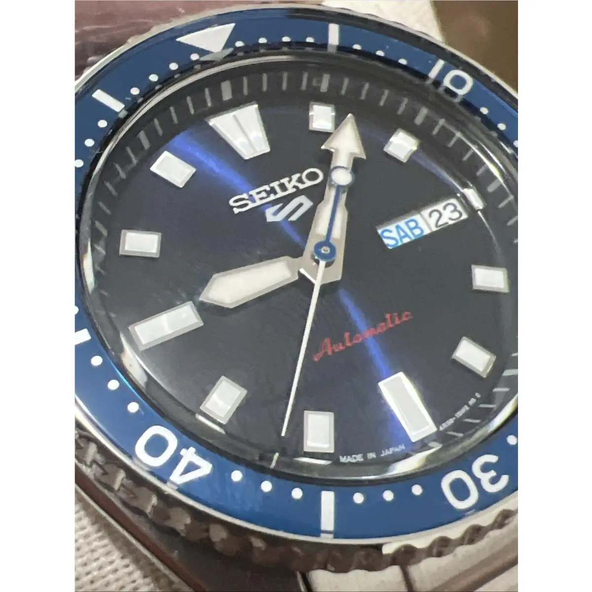 Authentic-seiko SRPL83 5 Sports Skx 42.5mm Automatic Men`s Watch Blue Dial 100M