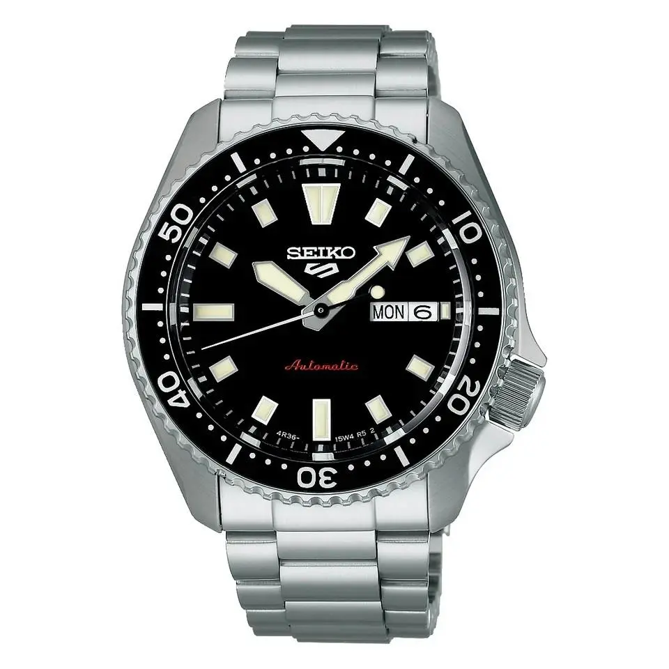 Men`s 5 Sports Skx Series 42.5mm Black Dial Stainless Steel Watch SRPL85 by Seiko