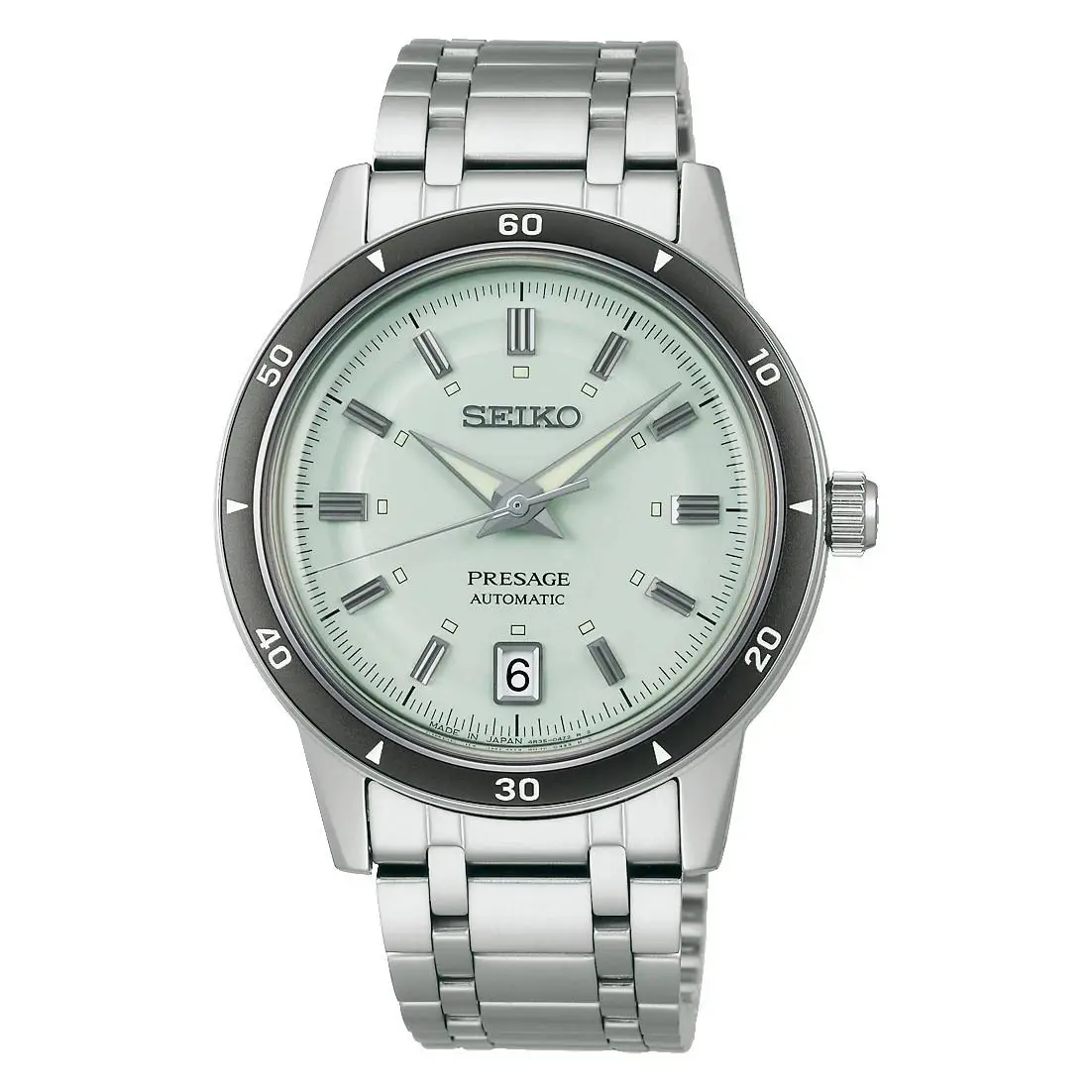 Seiko Presage Style 60`s Green Dial Stainless Men`s Watch SRPL71 - Dial: Green