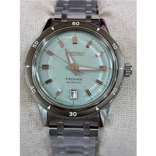Seiko Presage Automatic Green Dial Stainless Men`s Watch SRPL71 - Dial: Green, Band: Silver, Bezel: Gray