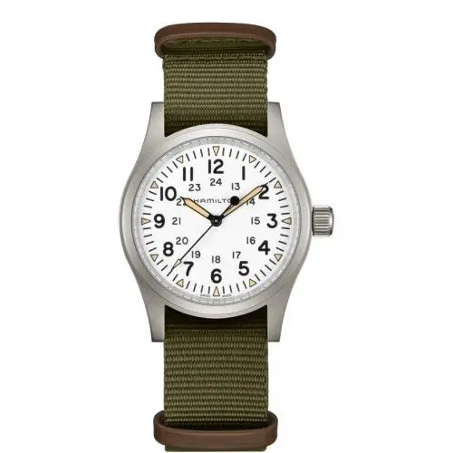 Khaki Field 80 Hour Mechanical 38MM White Dial Nylon H69439411 by Hamilton