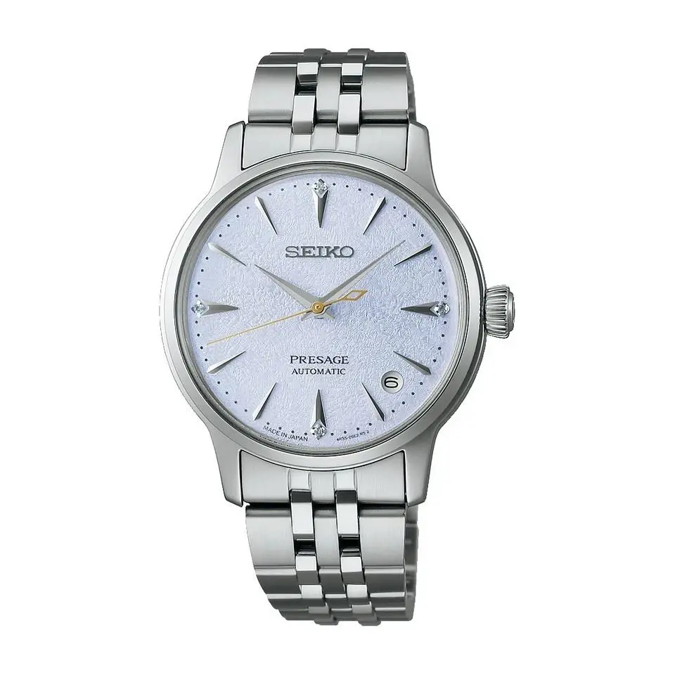 Seiko Women Presage Automatic Cocktail Time 34mm Blue Dial Watch SRPL61