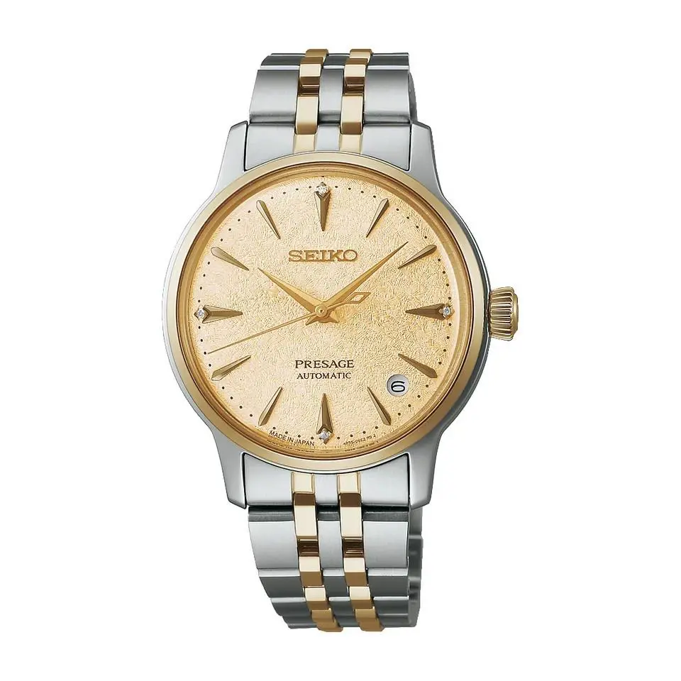 Seiko Presage Cocktail Time Mid-size TT Automatic Champagne Dial Watch SRPL64