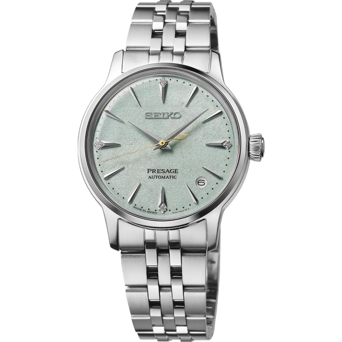 Seiko Presage Cocktail Time Mid-size SS Automatic Green Dial Watch SRPL63 - Dial: Green, Band: Silver, Bezel: Silver