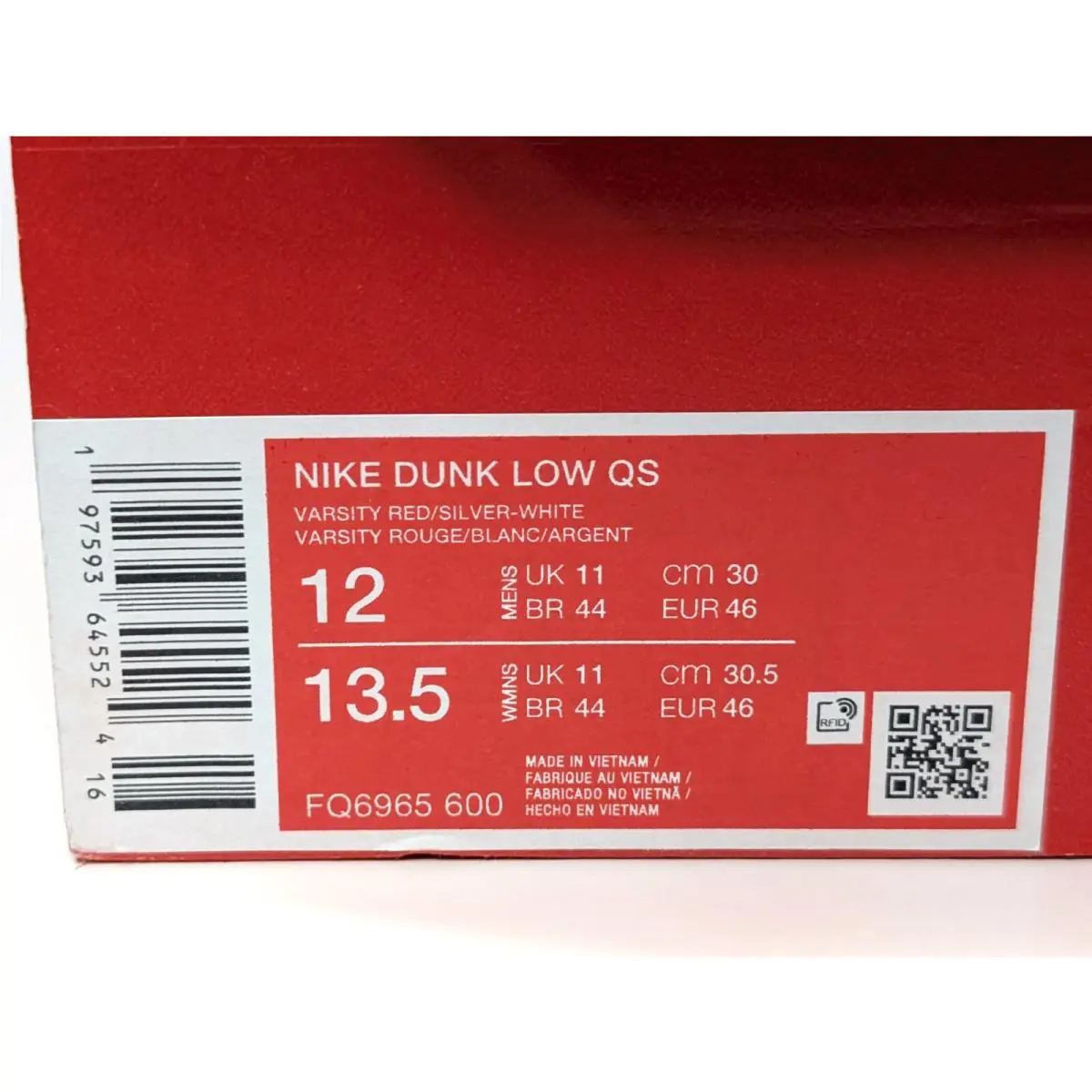 Nike shoes - Nike Dunk Low QS - Dunk Low - FQ6965-600 - Varsity Red/Silver/White 20