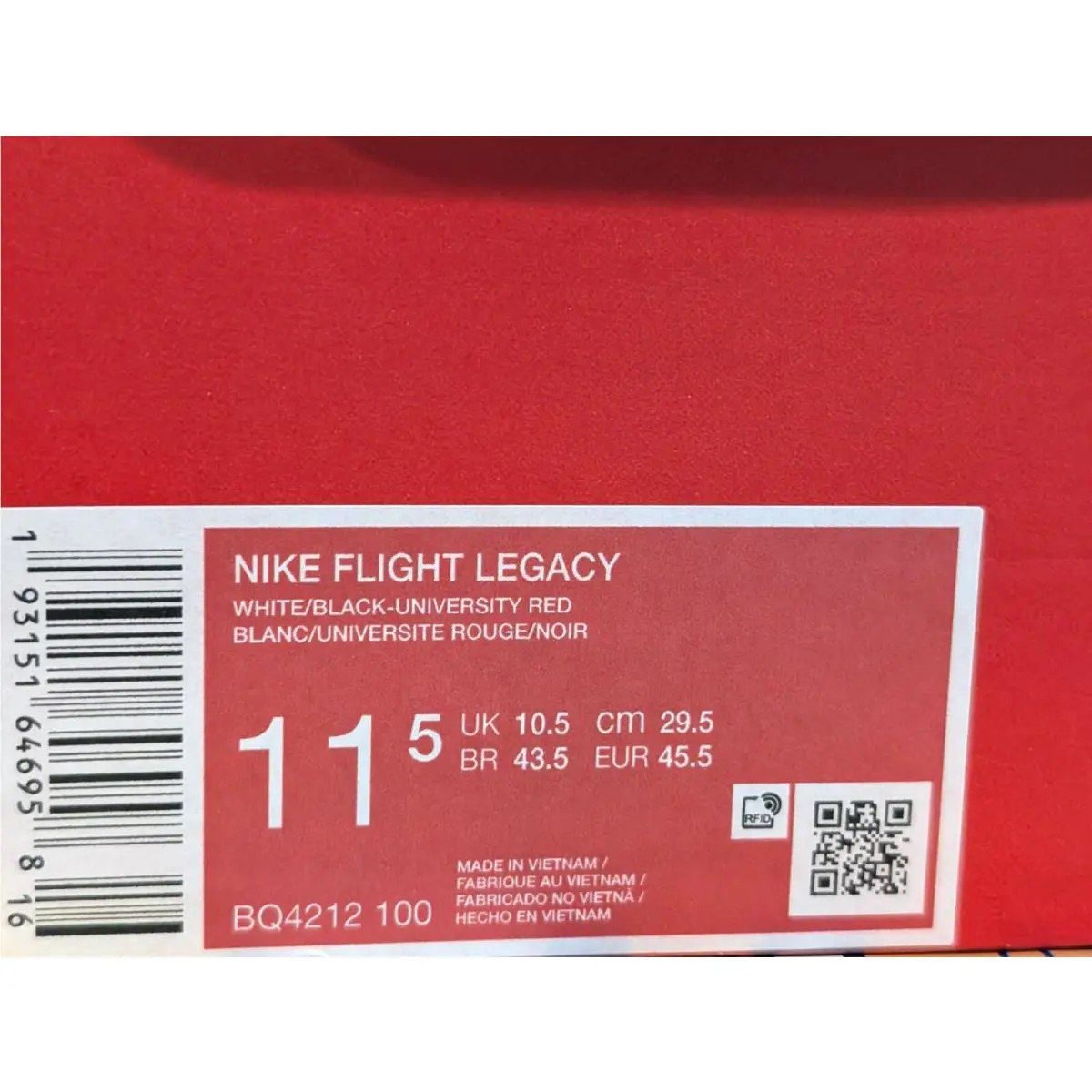 Nike shoes - Nike Flight Legacy - Flight Legacy - BQ4212-100 - White/Black/Red 18