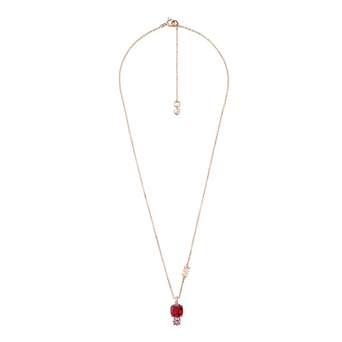 Michael Kors Brilliance Sterling Silver Pendant Necklace Rose Gold One Size
