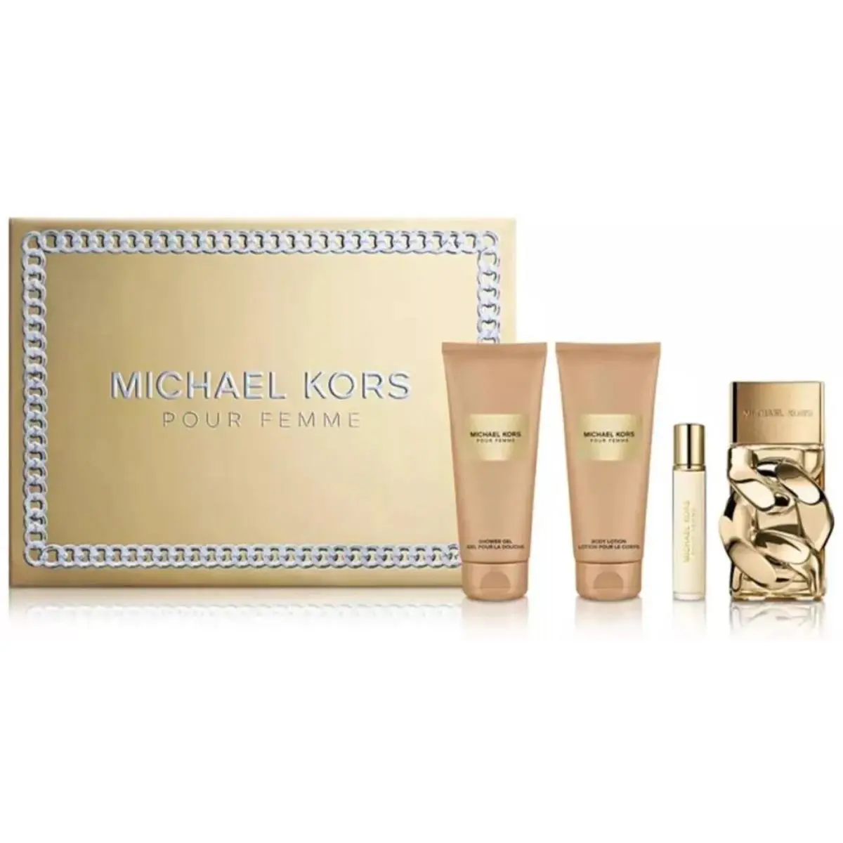Michael Kors Pour Femme Women`s 4pc 3.4oz 0.3oz Edp 3.4oz Shower Gel Lotion